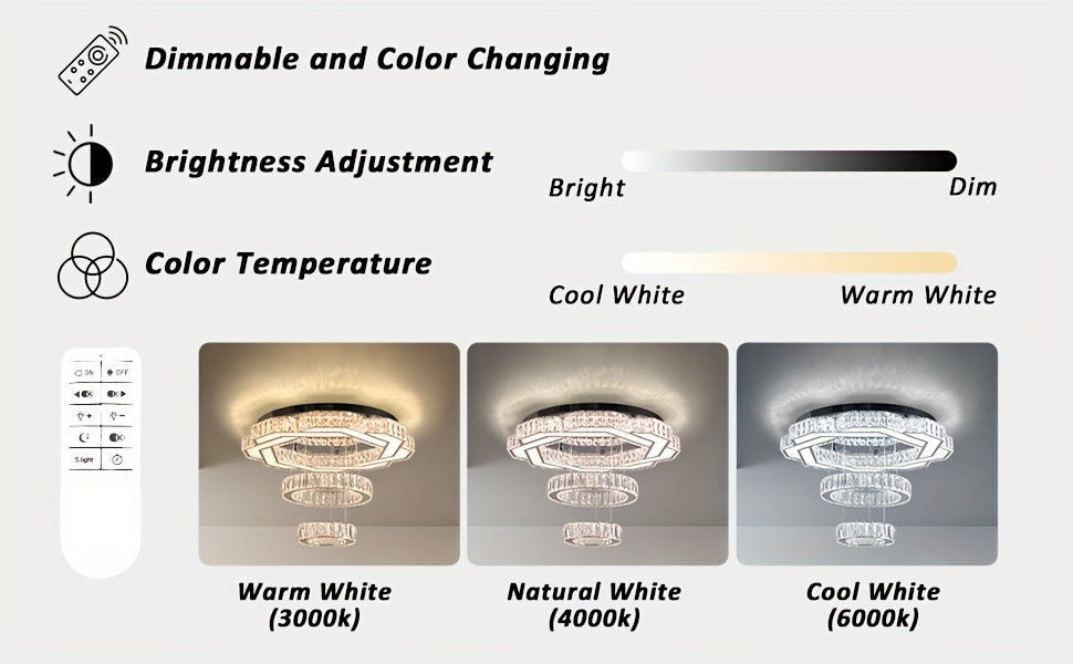 LED Crystal Saturn Ring Light Fixtures