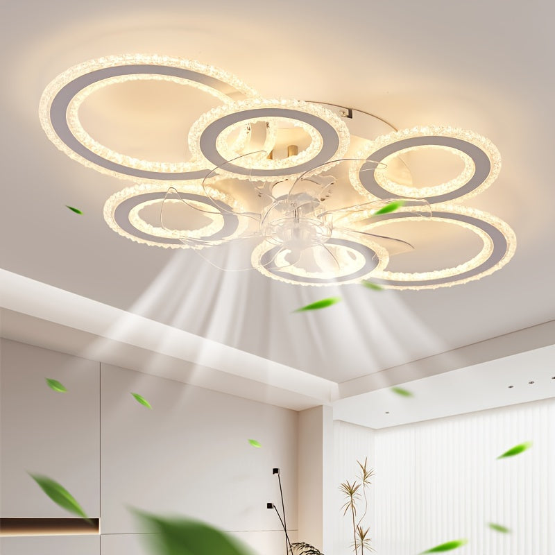 Crystal Rings Ceiling Fan Light Fixtures