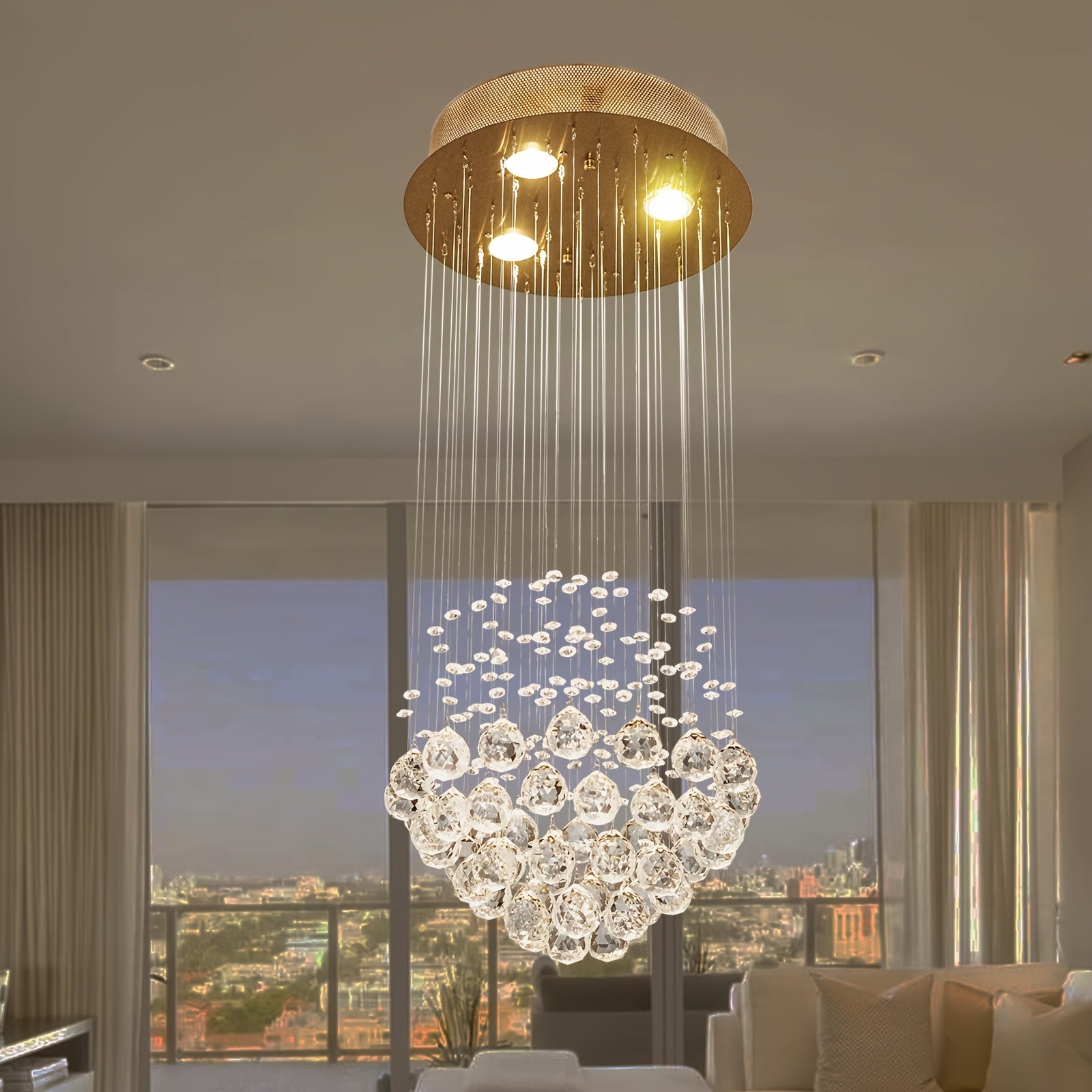 Rain Drop Crystal Pendant Chandelier