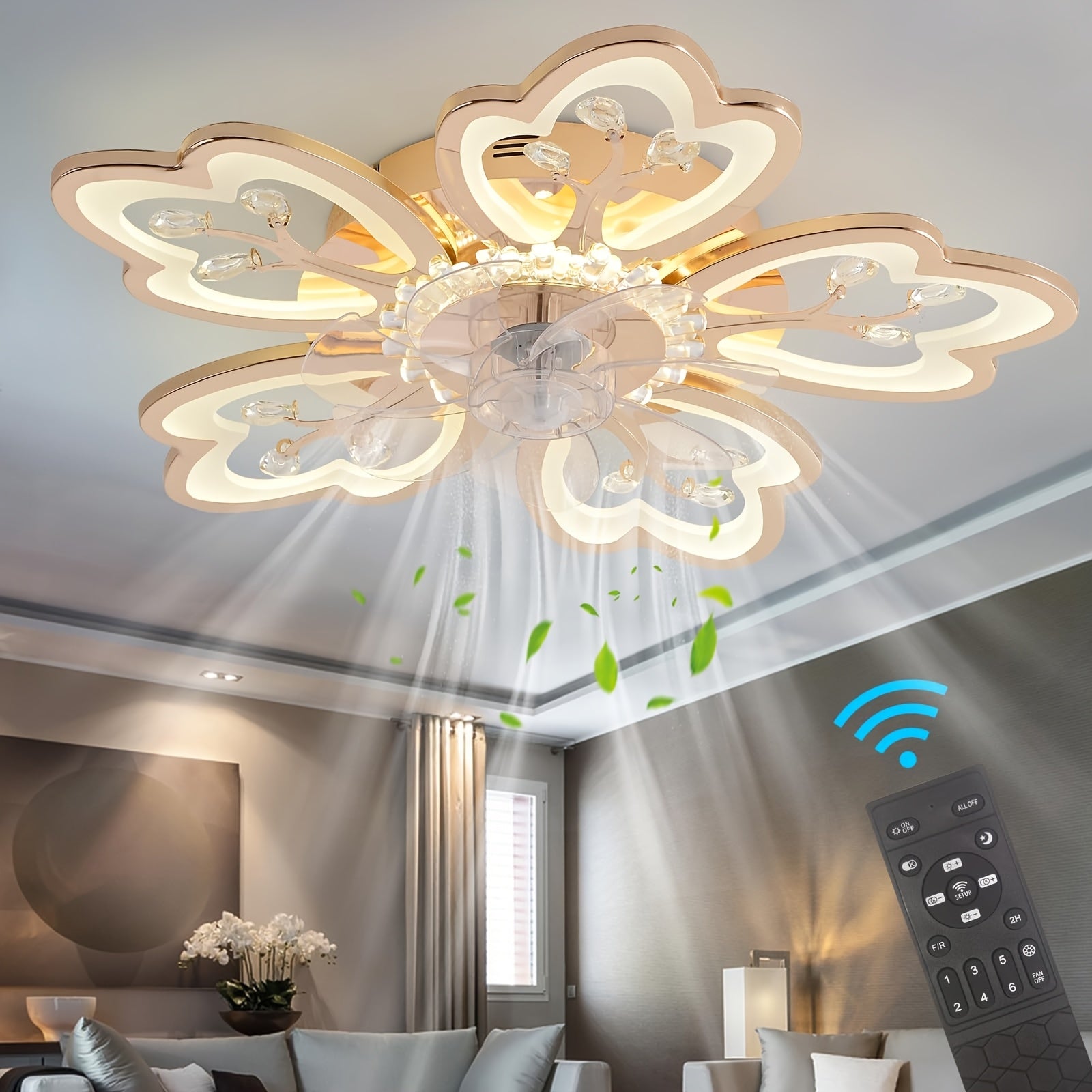 Flower Shaped Ceiling Fan with lights