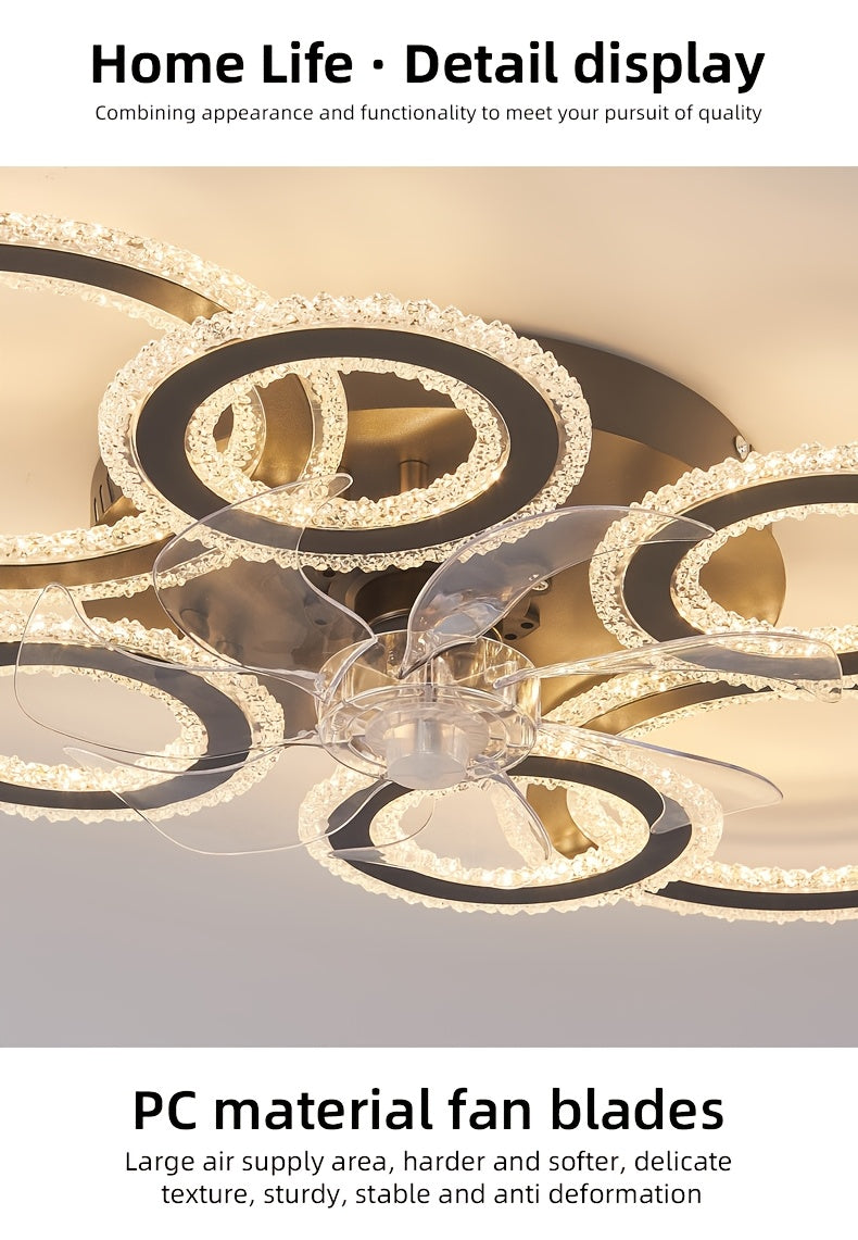 Crystal Rings Ceiling Fan Light Fixtures
