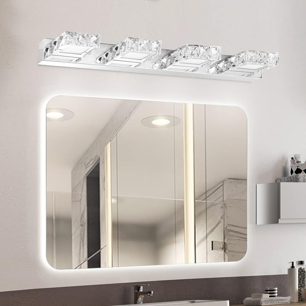 Bathroom vanity crystal light fixture