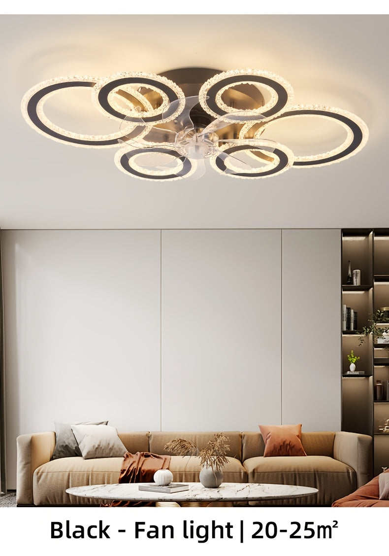 Crystal Rings Ceiling Fan Light Fixtures