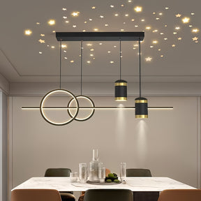 Dimmable long Ring Pendant Light fixture