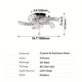 Semi Flush ceiling crystal light fixtures