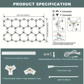 Hexagon LED light fixtures