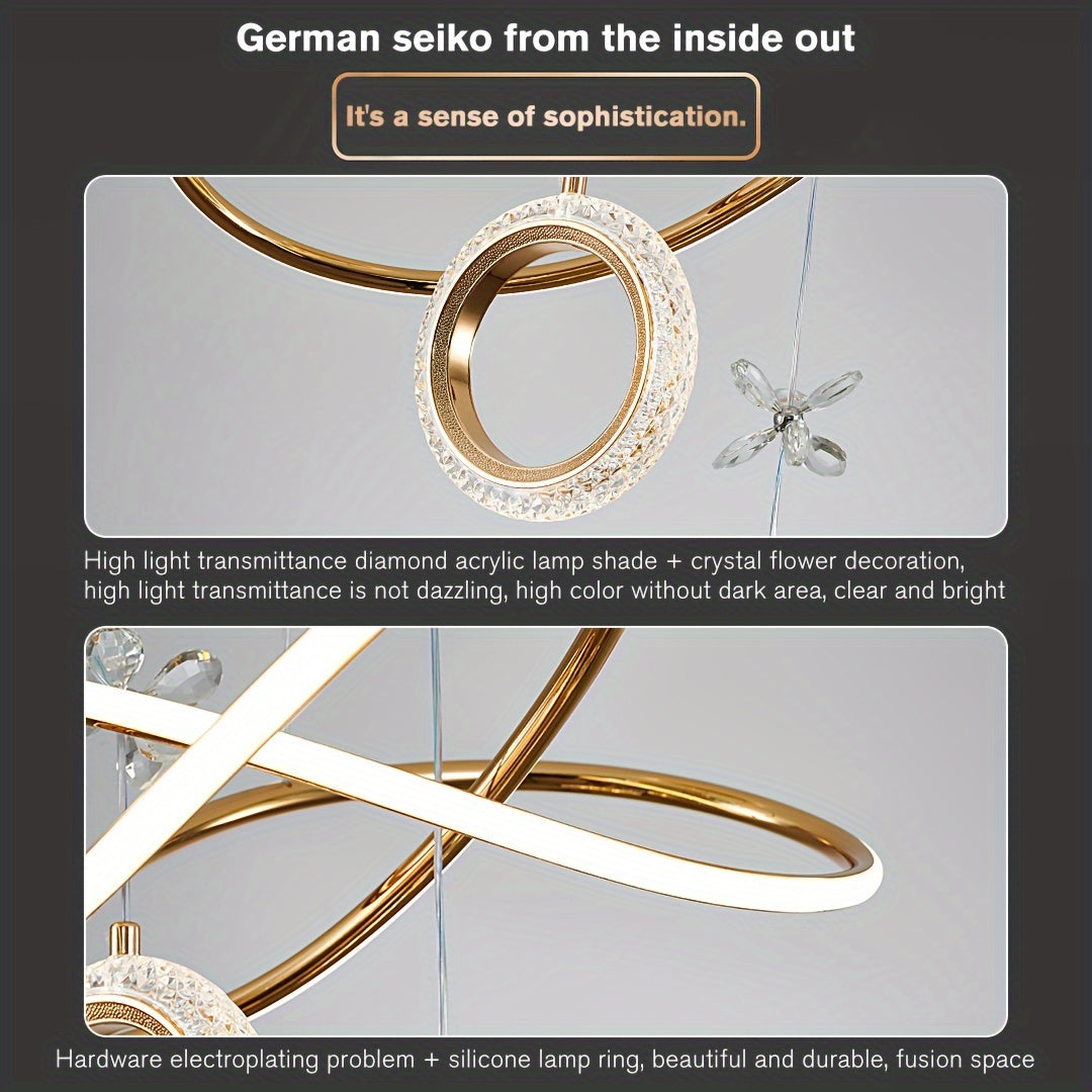 Artistic LED Ring hanging chandelier
