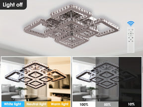 Square Geometric Flush Mount Chandelier