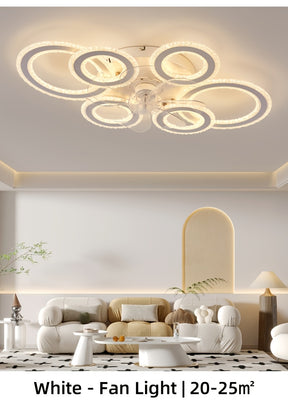 Crystal Rings Ceiling Fan Light Fixtures
