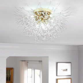 Crystal Dandelion Ceiling Mount Chandelier