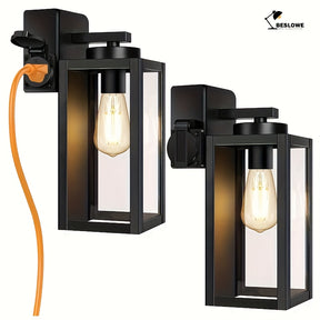 Square Outdoor Wall Lantern Light Fixture