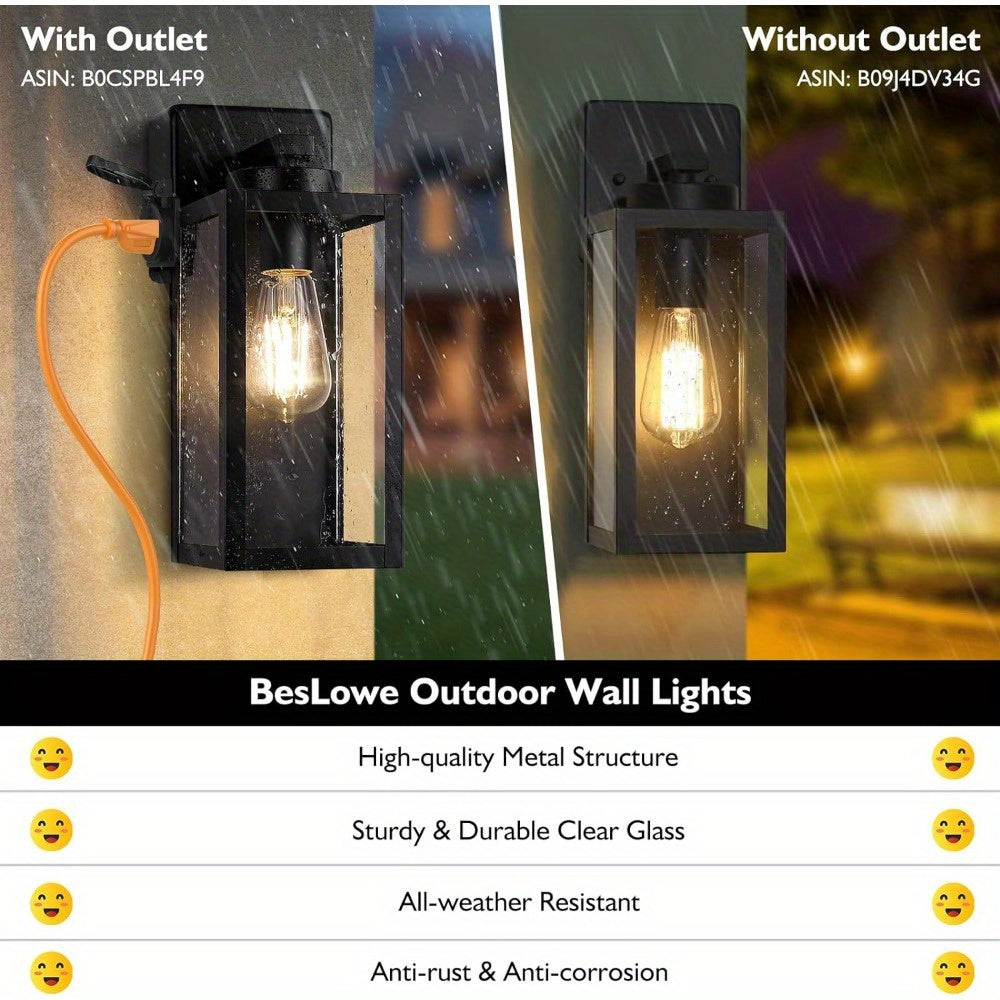Square Outdoor Wall Lantern Light Fixture