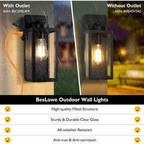 Square Outdoor Wall Lantern Light Fixture