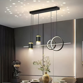 Dimmable long Ring Pendant Light fixture