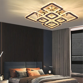 Square Geometric Flush Mount Chandelier
