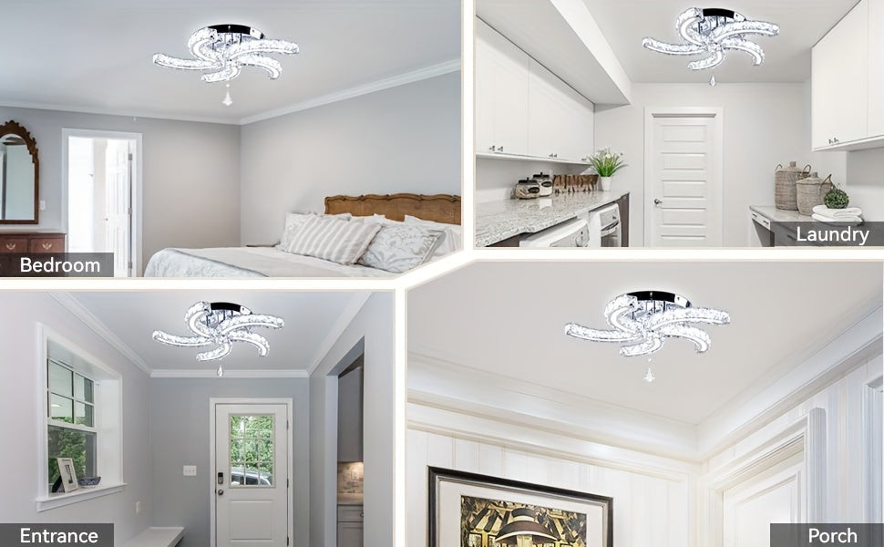 Semi Flush ceiling crystal light fixtures