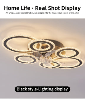 Crystal Rings Ceiling Fan Light Fixtures