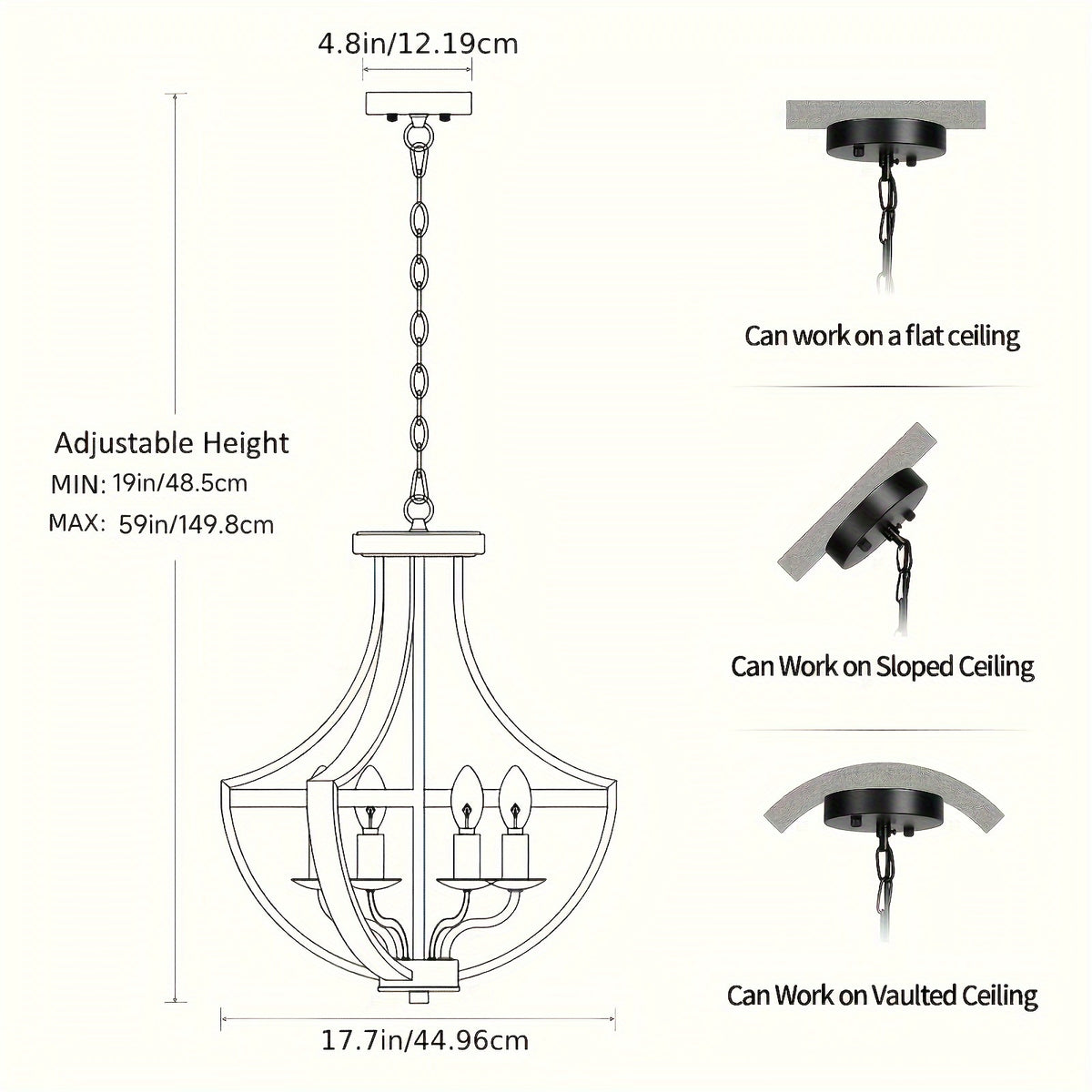 Candle Style Wood Chandelier Light Fixtures