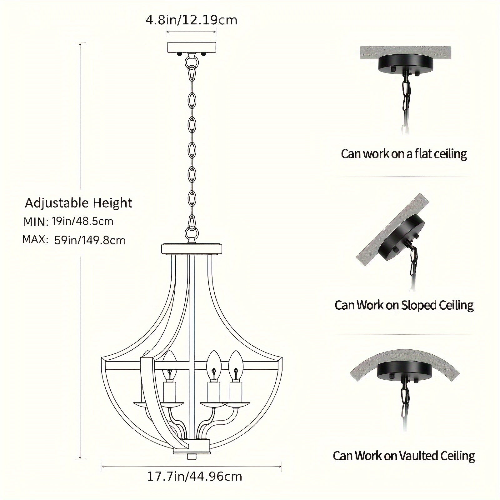 Candle Style Wood Chandelier Light Fixtures