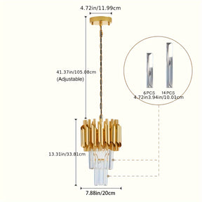 Modern round crystal pendant chandelier