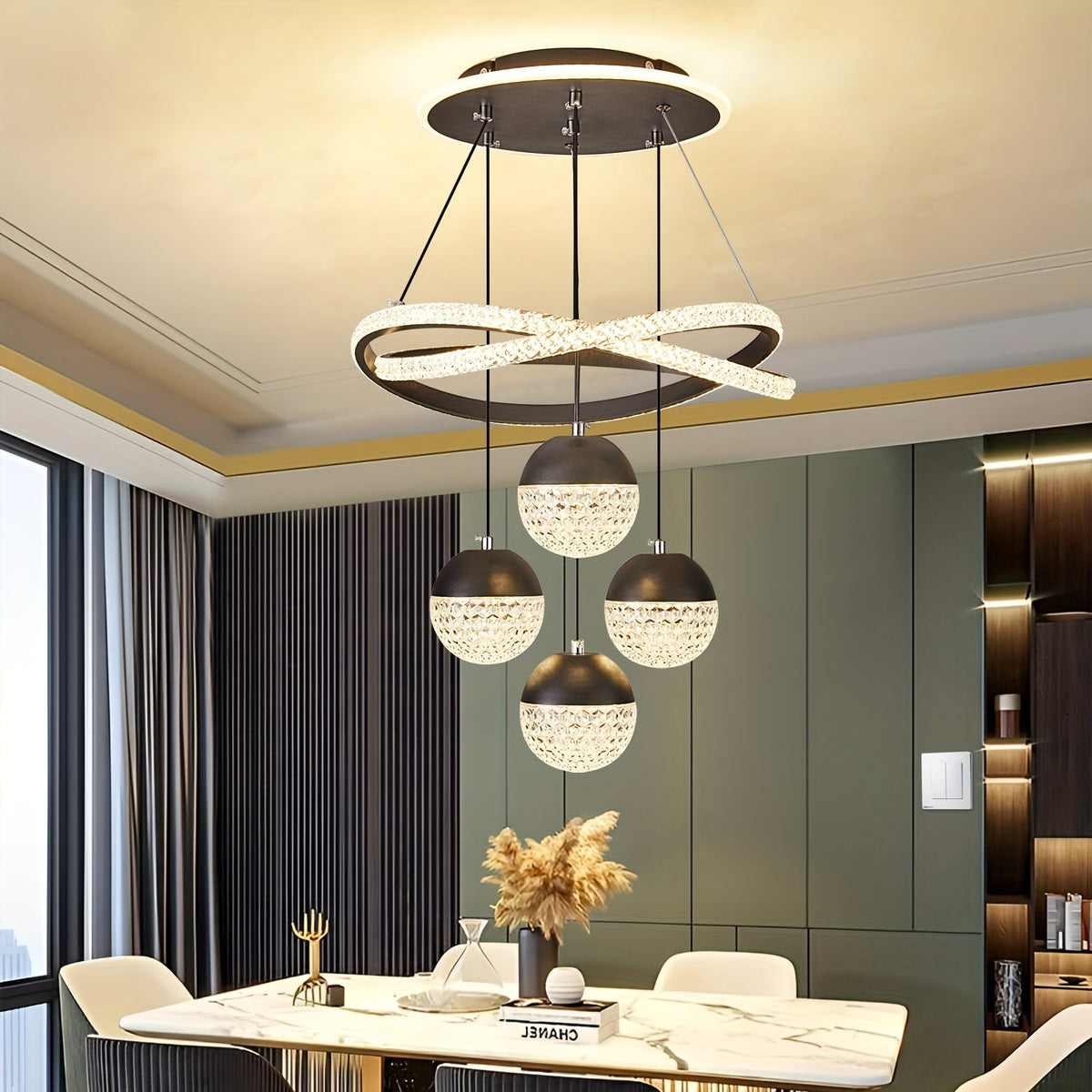 Crystal Ball Pendant Light Chandelier