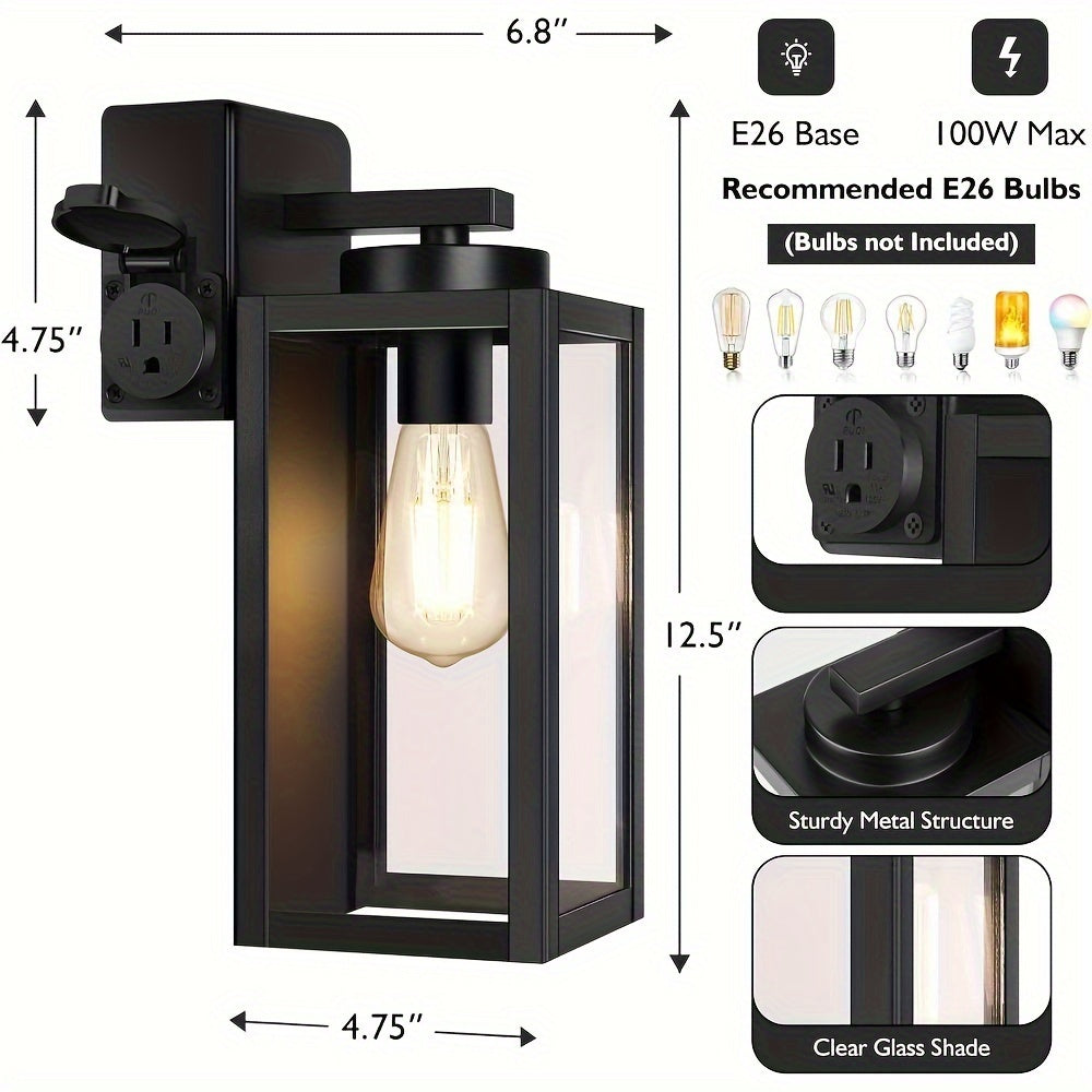 Square Outdoor Wall Lantern Light Fixture