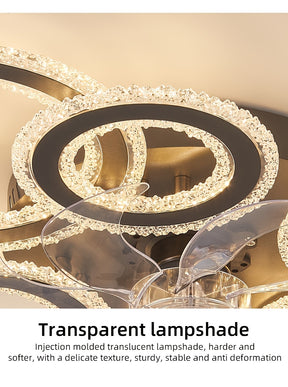 Crystal Rings Ceiling Fan Light Fixtures