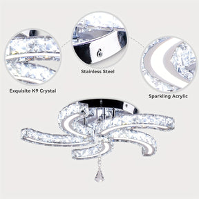 Semi Flush ceiling crystal light fixtures