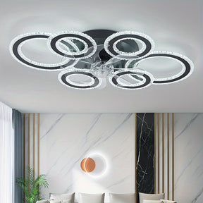 Crystal Rings Ceiling Fan Light Fixtures