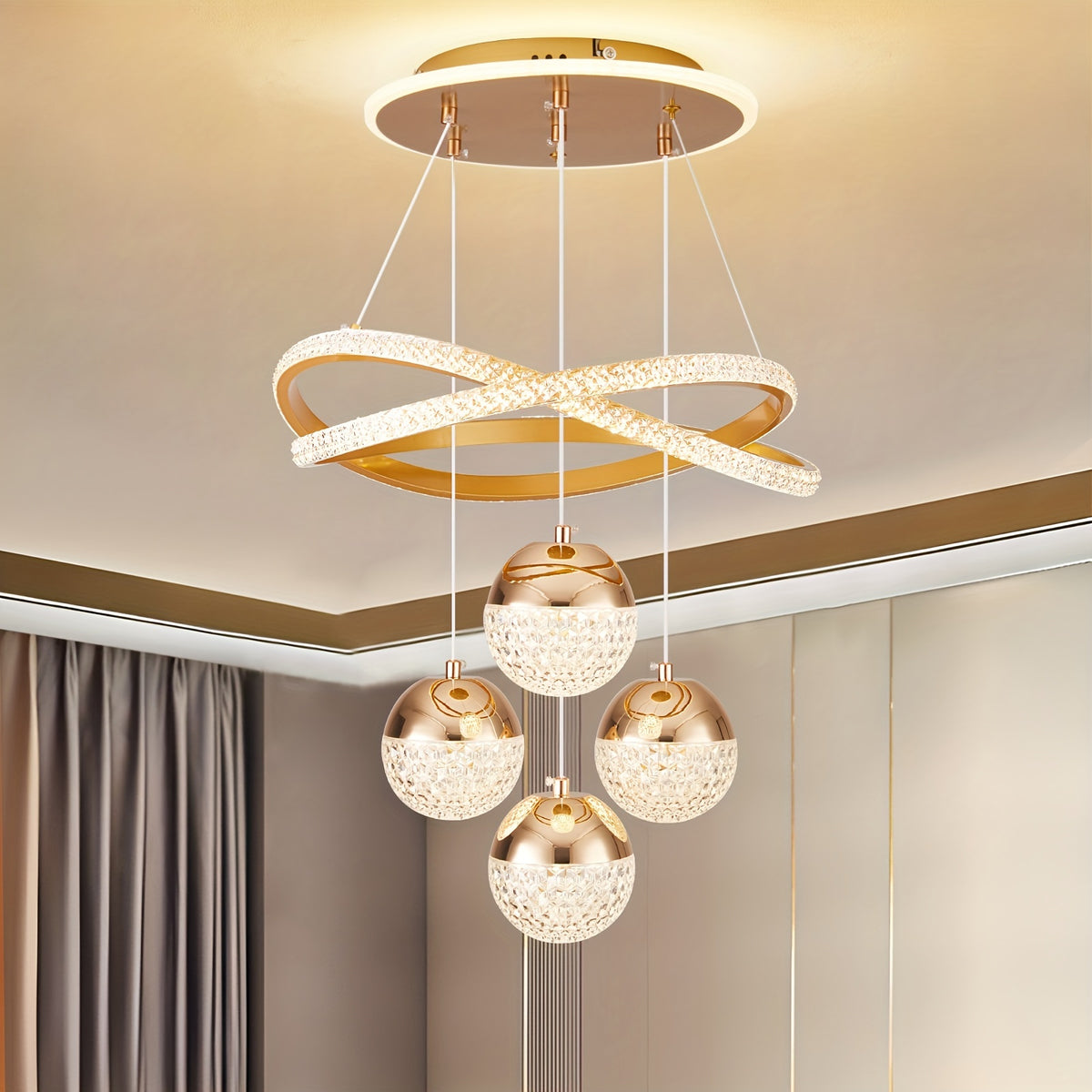 Crystal Ball Pendant Light Chandelier