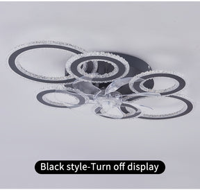 Crystal Rings Ceiling Fan Light Fixtures
