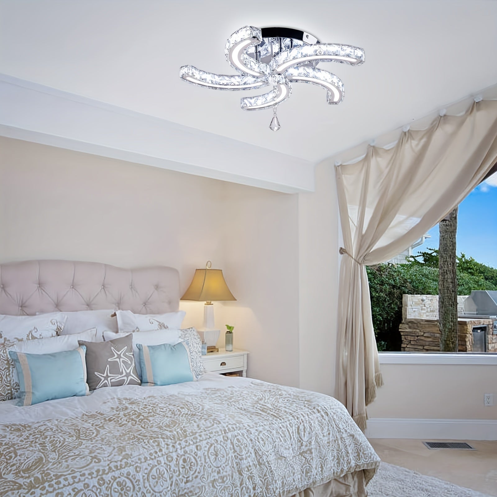 Semi Flush ceiling crystal light fixtures