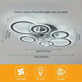 Crystal Rings Ceiling Fan Light Fixtures
