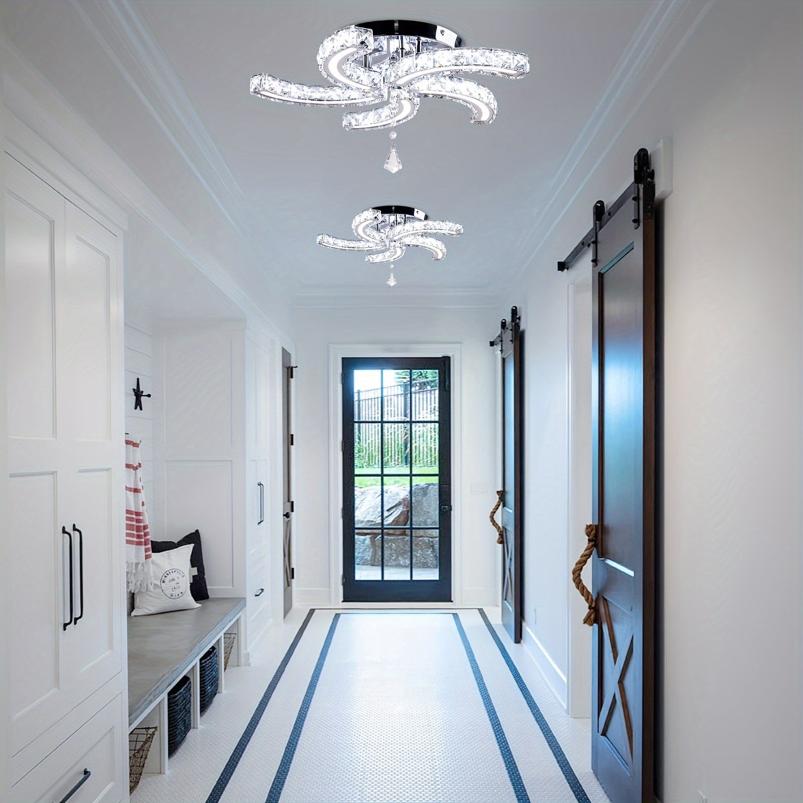 Semi Flush ceiling crystal light fixtures