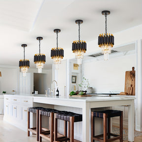 Modern round crystal pendant chandelier
