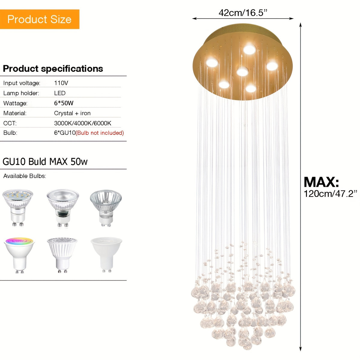 Rain Drop Crystal Pendant Chandelier