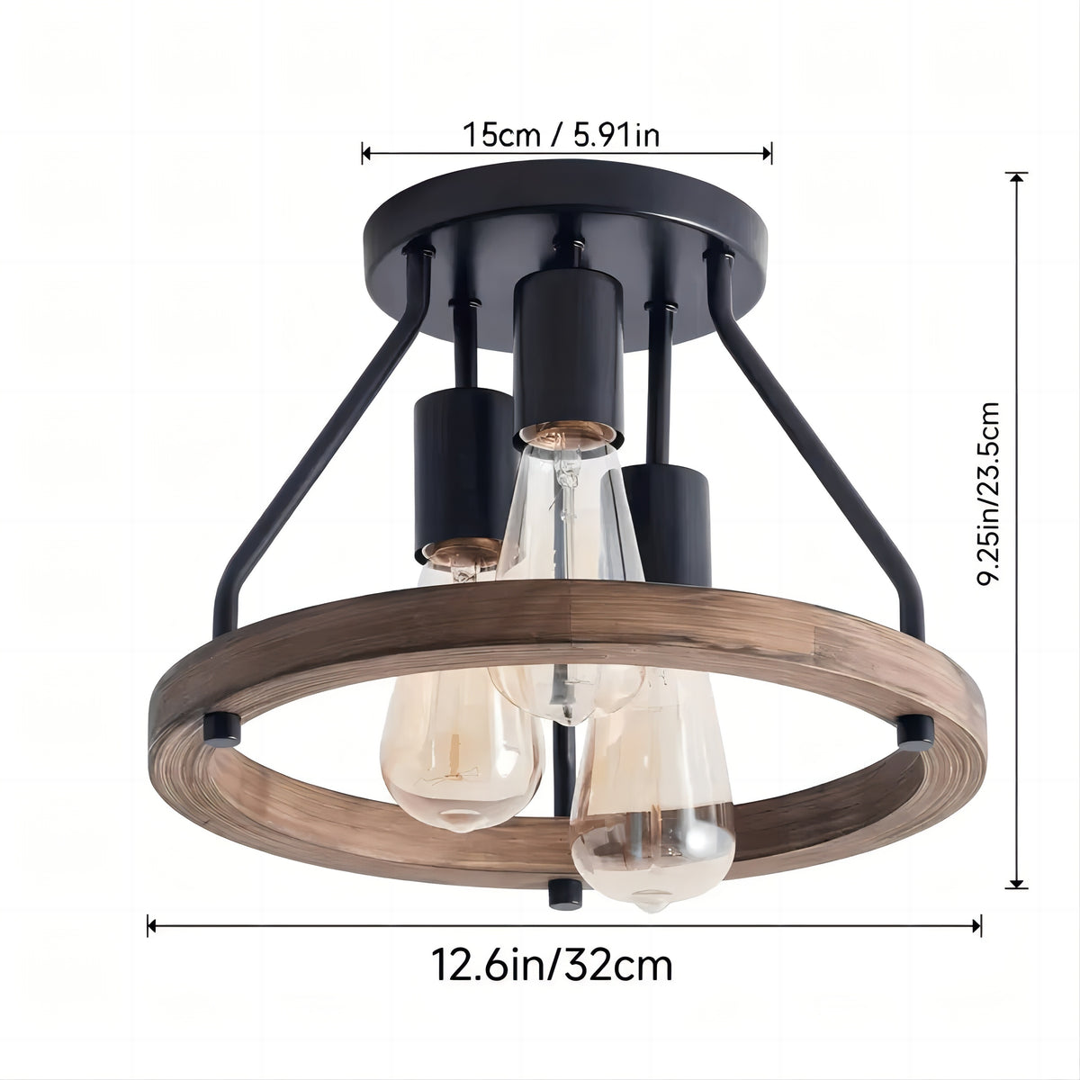 Semi Flush farmhouse Mount Ceiling Light