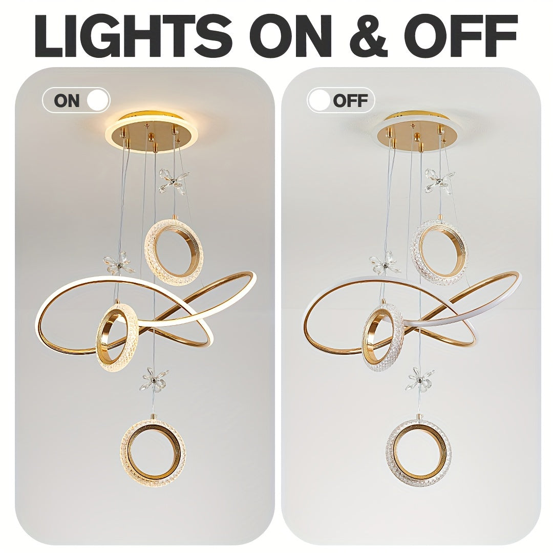 Artistic LED Ring hanging chandelier