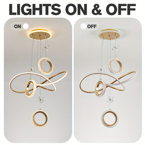 Artistic LED Ring hanging chandelier