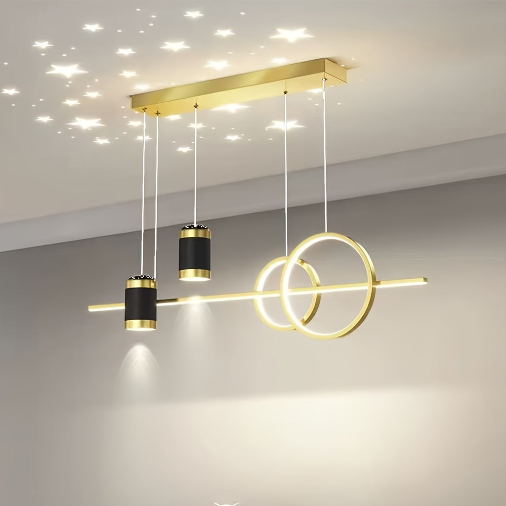 Dimmable long Ring Pendant Light fixture