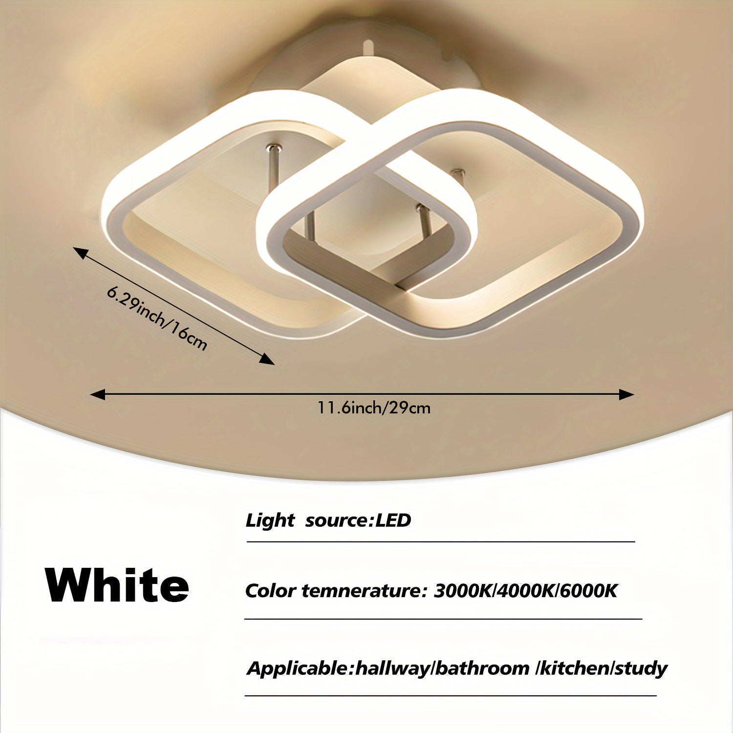 Square LED Geometric Light Fixtures