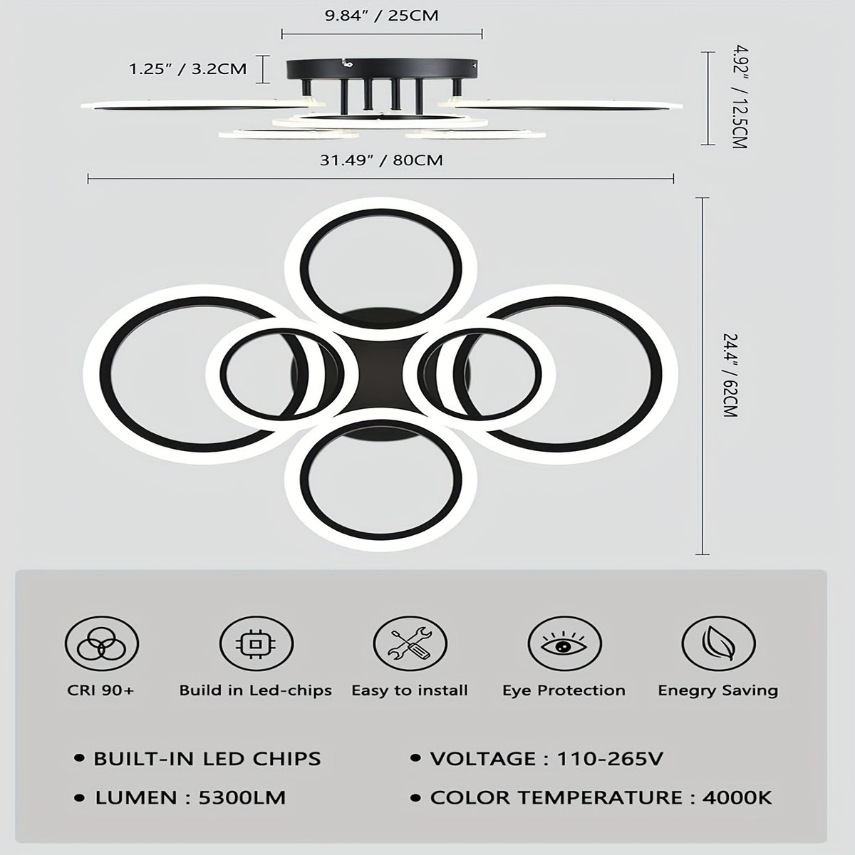 Ring LED Ceiling Light Fixtures