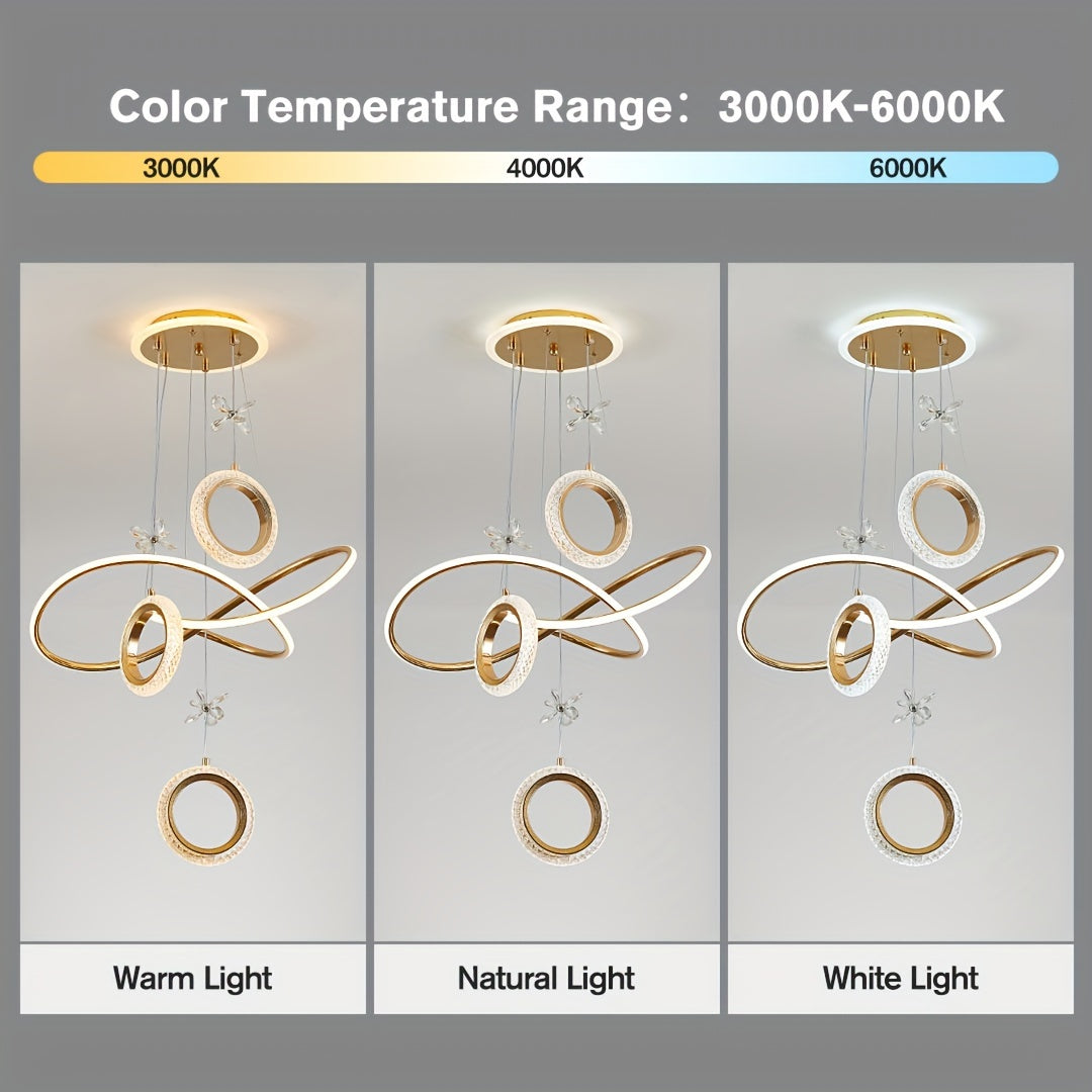 Artistic LED Ring hanging chandelier
