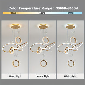 Artistic LED Ring hanging chandelier