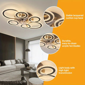 Crystal Rings Ceiling Fan Light Fixtures