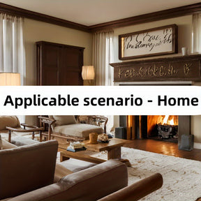 Chandelier with branching arms and glass globes in a cozy room with wood furniture and fireplace, an applicable scenario for warm ambient lighting