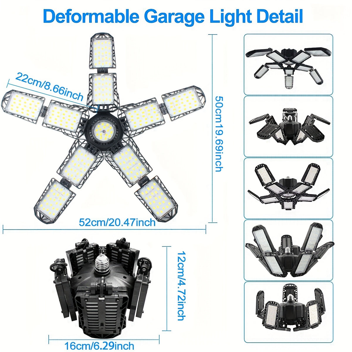 Deformable LED Light Fixtures For Garages