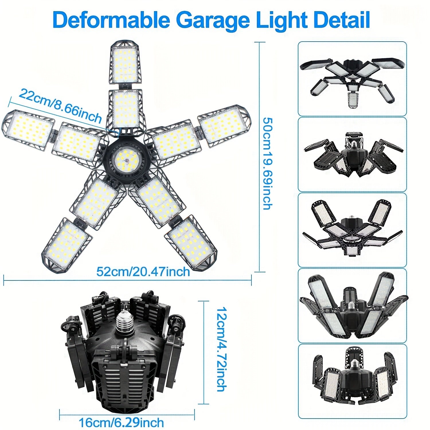 Deformable LED Light Fixtures For Garages