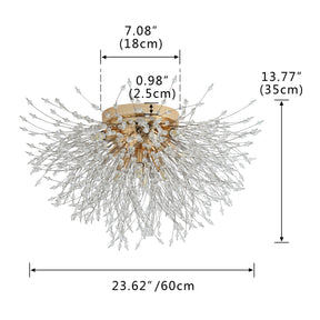 Crystal Dandelion Ceiling Mount Chandelier