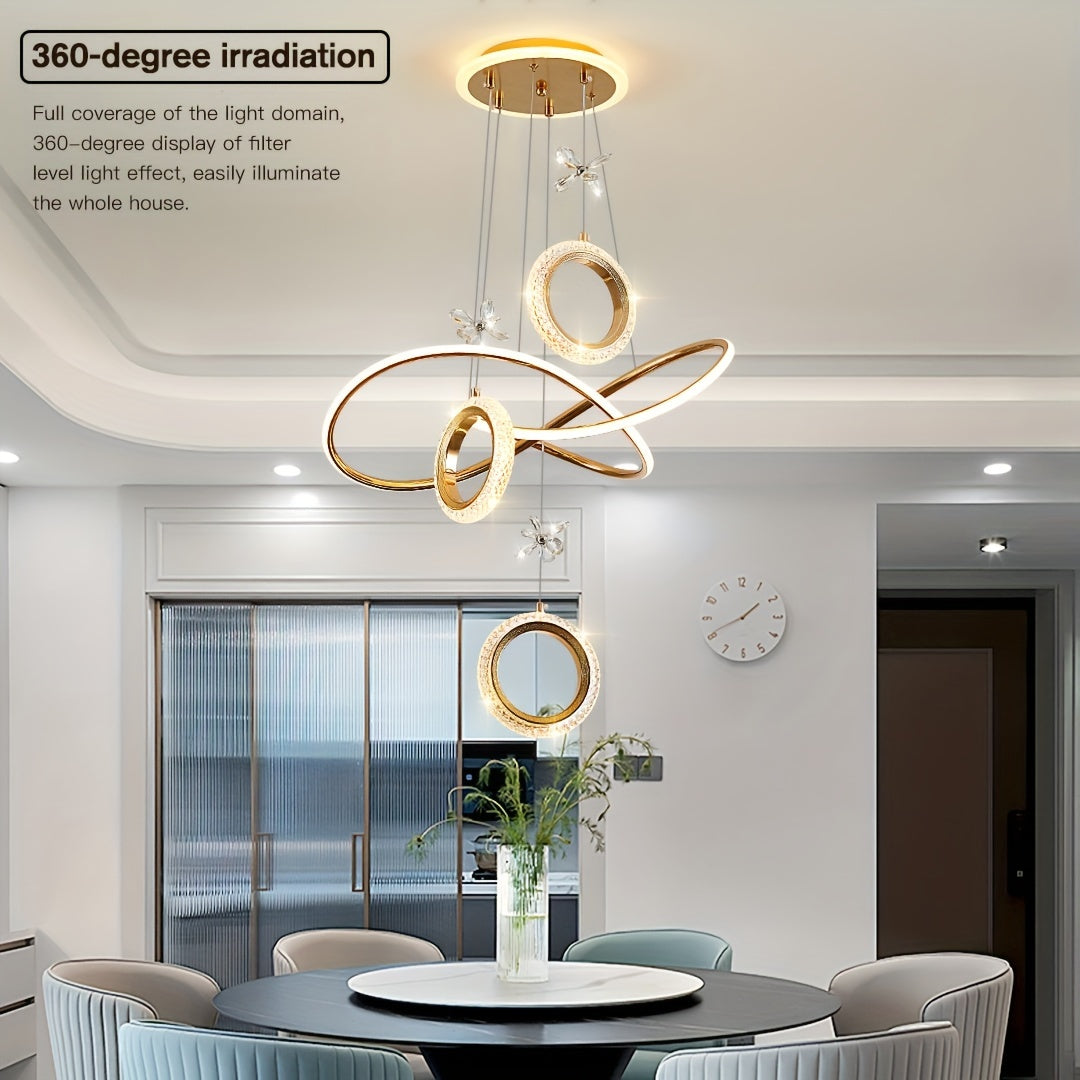 Artistic LED Ring hanging chandelier